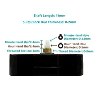 Customisable Press Fit Step Clock Movement Kit | Fits 3.1mm & 5.0mm Hand Holes image