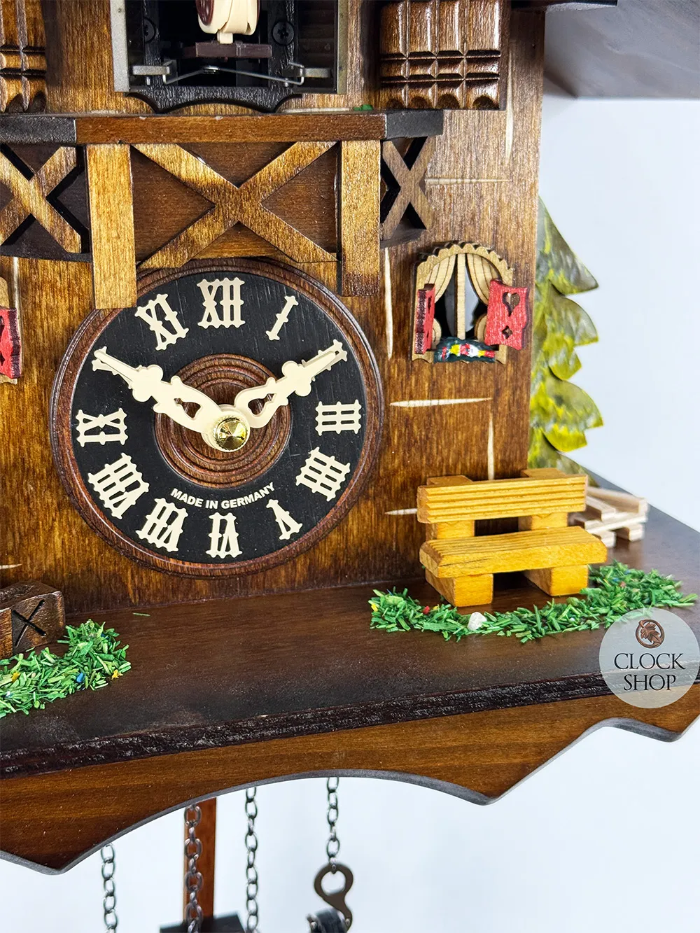 Farm House & Weather House Battery Chalet Cuckoo Clock 26cm By ENGSTLER image