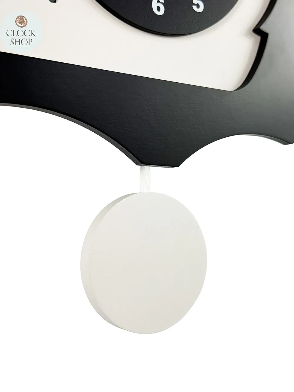 34cm Black & White Modern Battery Chalet Cuckoo Clock By AMS image