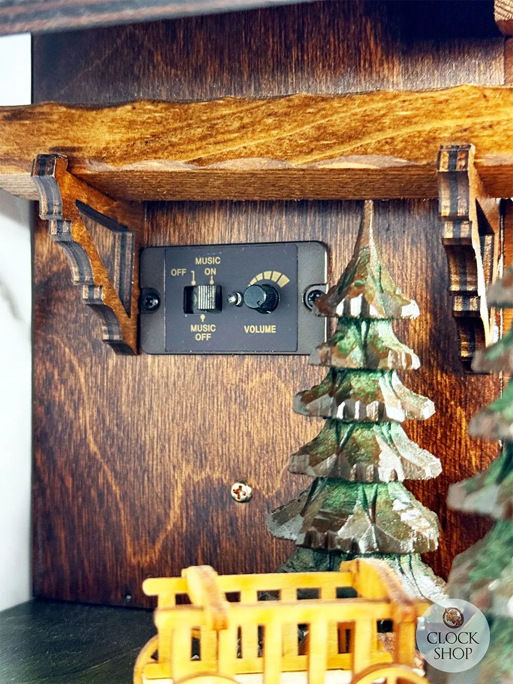 Black Forest House With Hiker & Dog Battery Chalet Cuckoo Clock 52cm By TRENKLE image