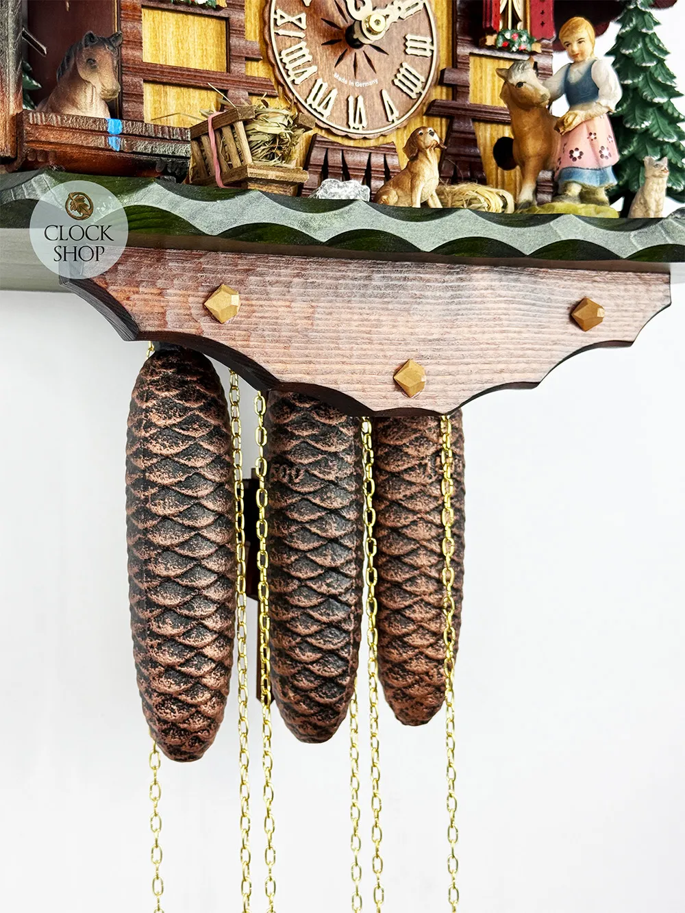 Girl & Horse 8 Day Mechanical Chalet Cuckoo Clock With Dancers 42cm By HEKAS image