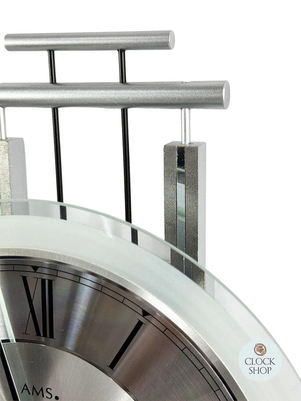 65cm Silver Pendulum Wall Clock With Westminster Chime By AMS image