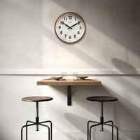30cm Factory Collection Brown & Ivory Silent Wall Clock By CLOUDNOLA image