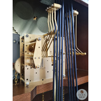 195cm Walnut Grandfather Clock With Westminster Chime & Gold Accents By AMS image