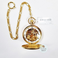 49mm Gold Unisex Mechanical Skeleton Swiss Pocket Watch By CLASSIQUE (Roman) image
