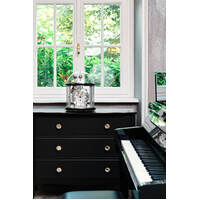 Tellurium II Mantel Clock in Piano Black & Nickel 35cm By HERMLE image
