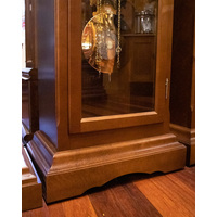 196cm Walnut Grandfather Clock With Westminster Chime And Full Glass Door By AMS image