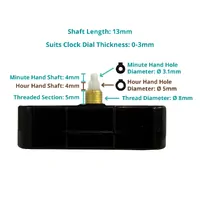 Customisable Press Fit Step Clock Movement Kit | Fits 3.1mm & 5.0mm Hand Holes image
