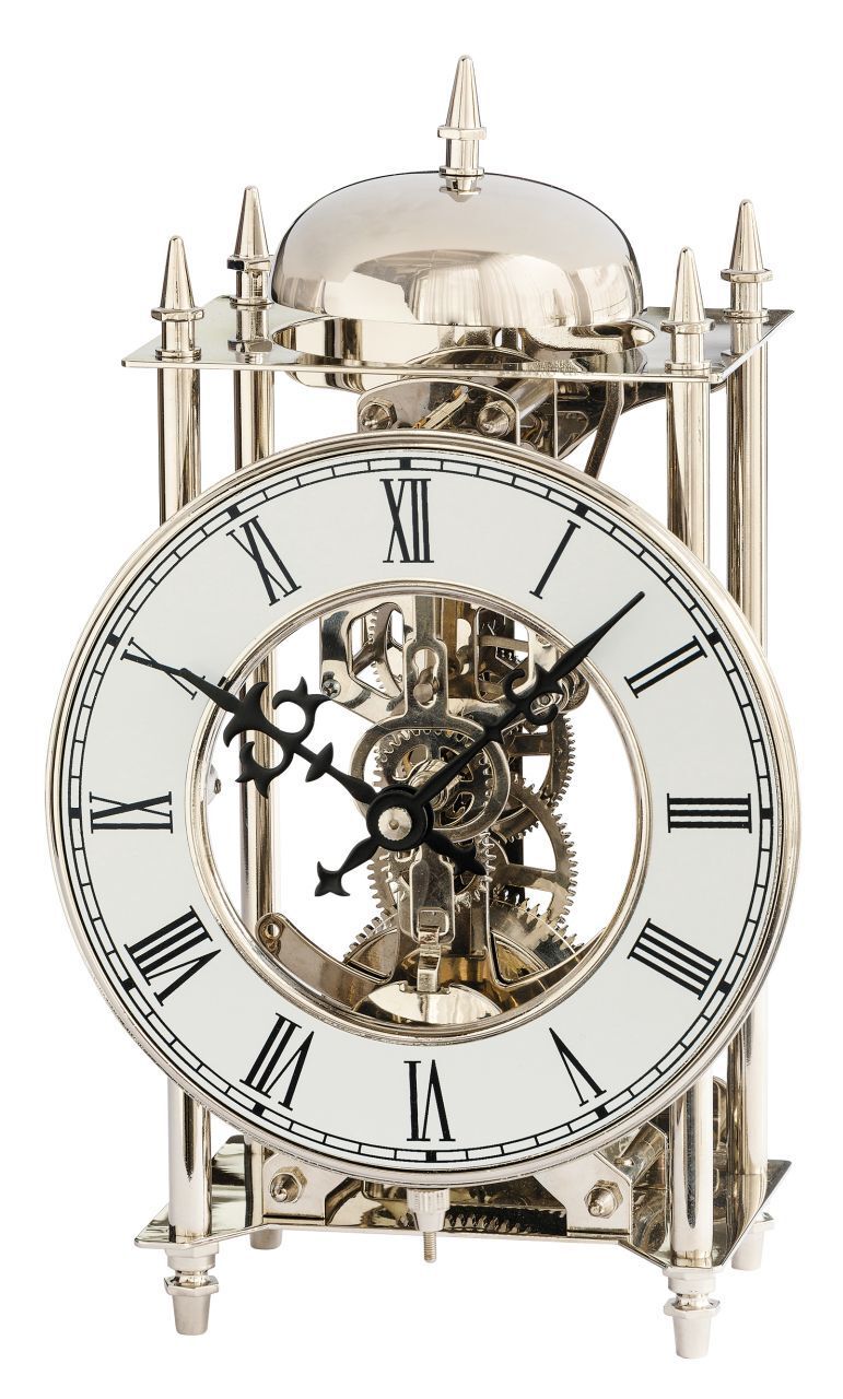 Polished Silver Skeleton Table Clock By Ams Clocks Clock Shop