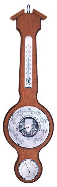 51cm Silver Outdoor Weather Station With Thermometer, Barometer &  Hygrometer By FISCHER - Weather Instruments - Clock Shop