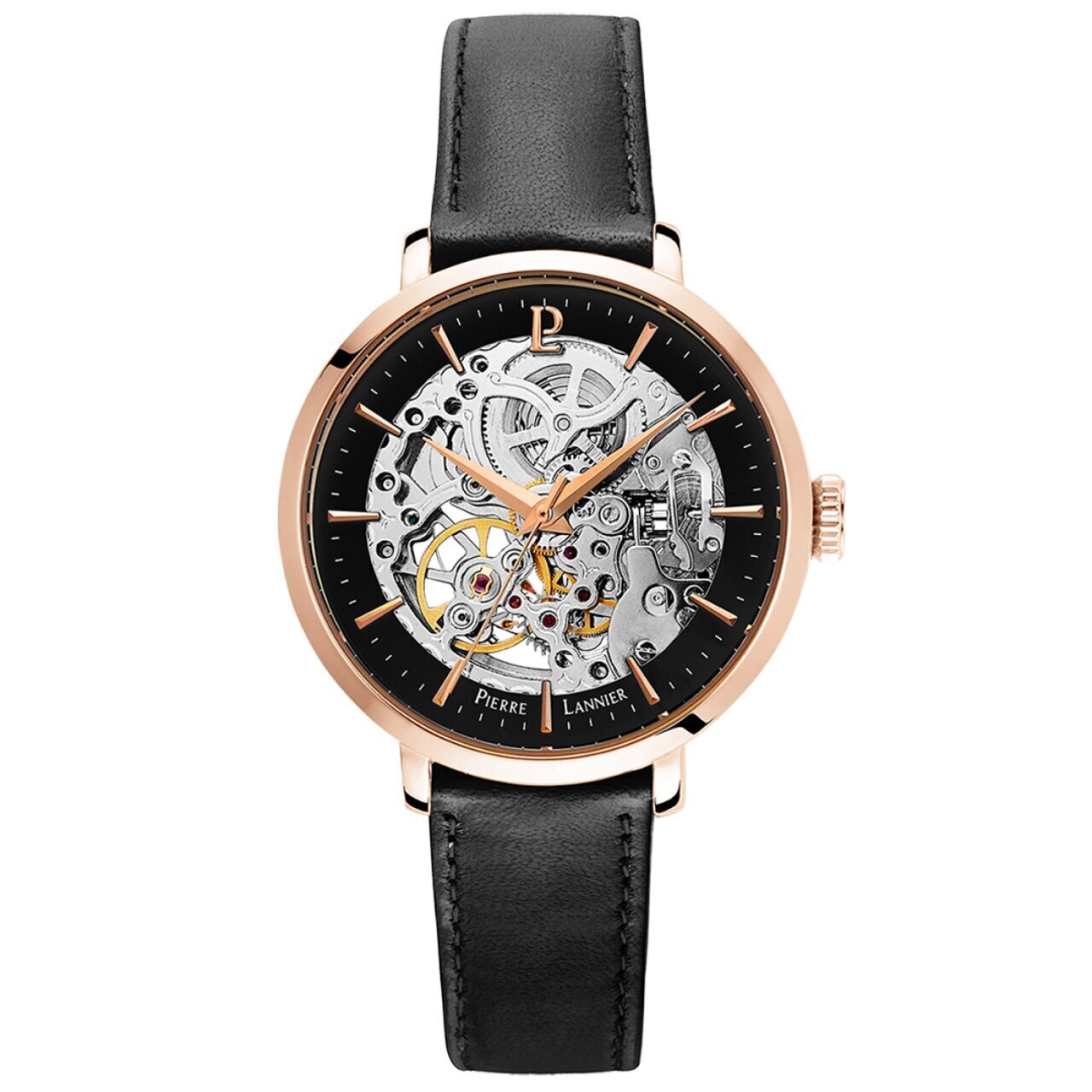 Rose Gold Automatic Skeleton Watch 