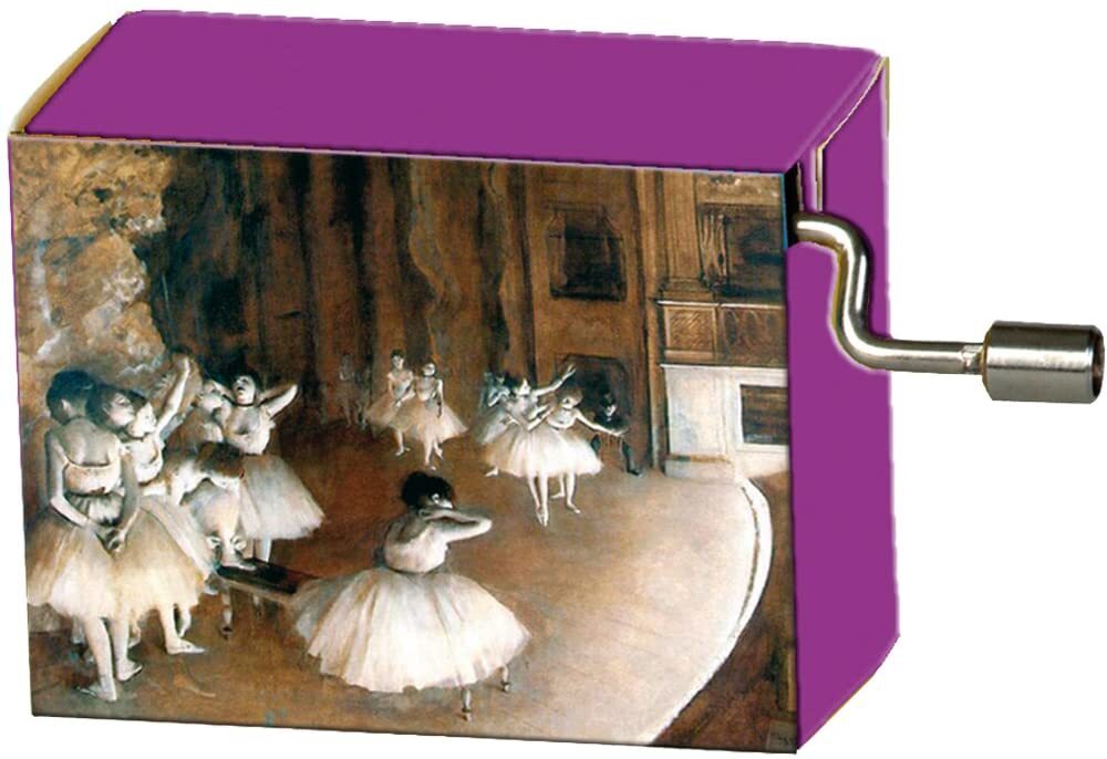 Classic Art Hand Crank Music Box- Ballet Rehearsal By Edgar Degas