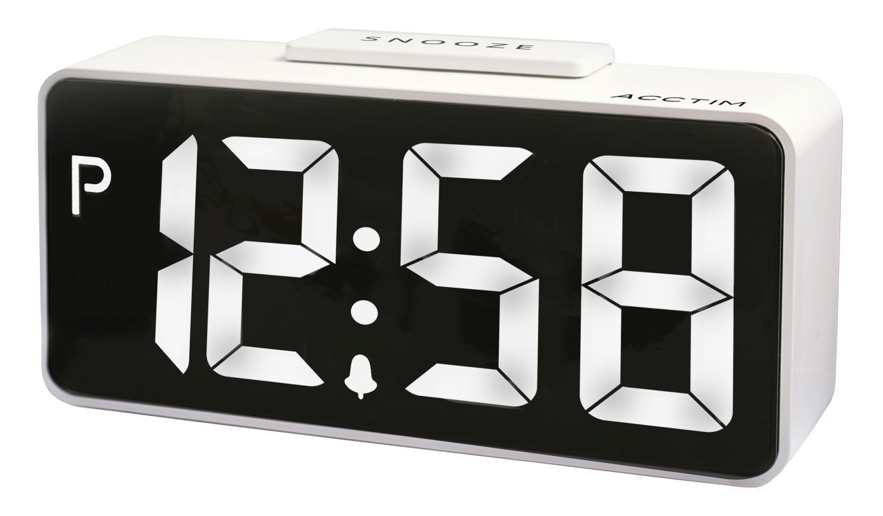 10cm Talos White LED USB Smart Connector Digital Alarm Clock By ACCTIM -  Clocks - Clock Shop