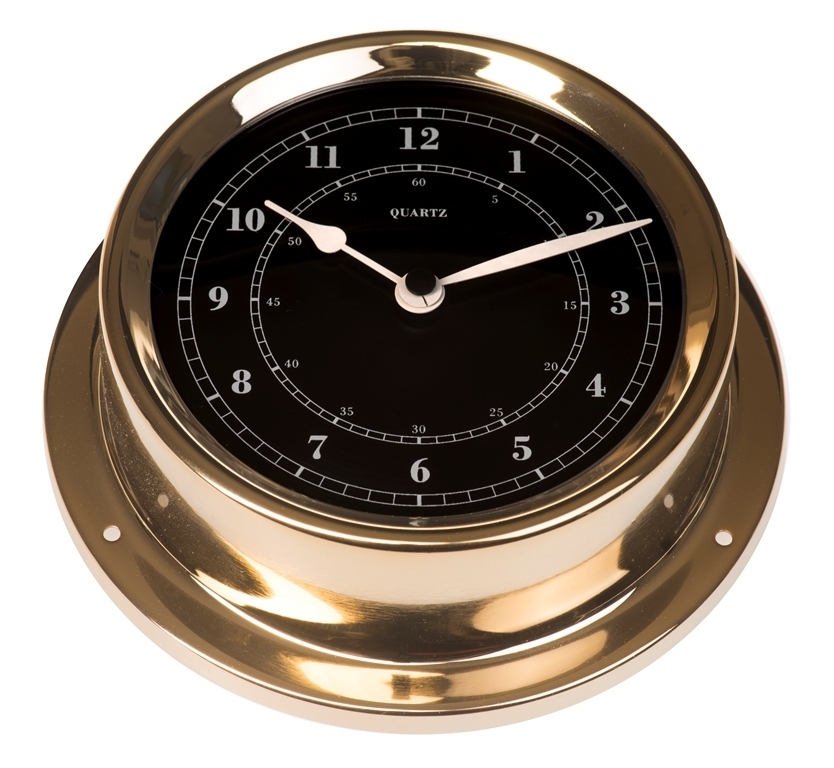 ANTIQUE GOLD MARITIME CLOCK 12.5CM BY FISCHER Fischer