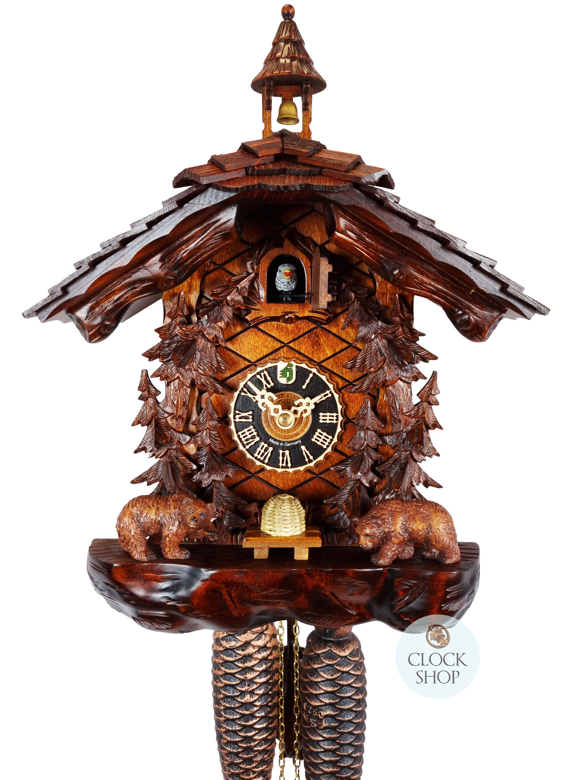 Mini German Battery Cuckoo Clock Real Clock Auto Swinging Pendulum Made in  Germany 