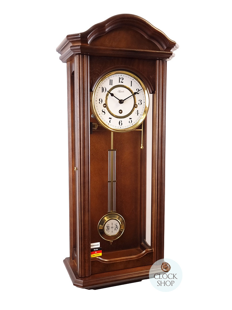 Walnut Mechanical Westminster Chime Wall Clock By HERMLE Hermle