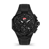Motore Black Carbon Fibre Dial & Black Leather Strap By DUCATI