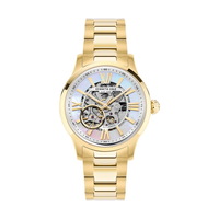 Gold Stainless Steel Automatic Skeleton Wrist Watch By KENNETH COLE