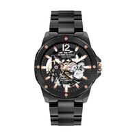 Black Skeleton Automatic Watch With Black Stainless Steel Bracelet By KENNETH COLE