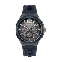Black & Blue Chronograph Dial With Black Silicone Strap By KENNETH COLE