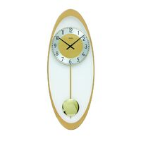 50cm Gold Oblong Pendulum Wall Clock With Westminster Chime By AMS
