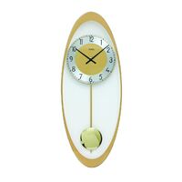 50cm Gold Oblong Pendulum Wall Clock With Westminster Chime By AMS image