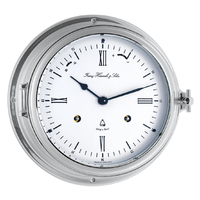 18cm Chrome Ship's Bell Mechanical Nautical Clock By HERMLE image