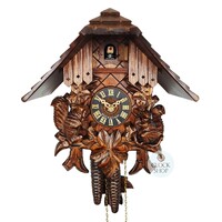 Squirrels 1 Day Mechanical Chalet Cuckoo Clock 28cm By HÖNES image