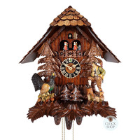 Hunter & Wood Grouse 8 Day Mechanical Chalet Cuckoo Clock With Dancers 50cm By HÖNES image