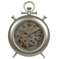39cm Brooks Silver Moving Gear Table Clock By COUNTRYFIELD