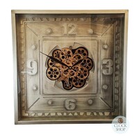 60.5cm Huntington Bronze Moving Gear Wall Clock By COUNTRYFIELD image