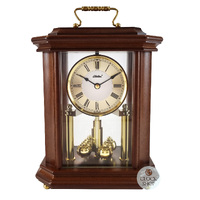 26cm Walnut & Gold Anniversary Carriage Clock By HALLER image