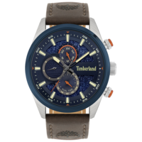Silver Allandale Watch - Brown Strap By TIMBERLAND