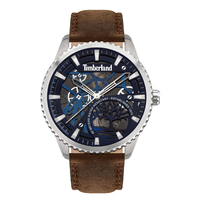 Silver Colchester Watch - Brown Strap By TIMBERLAND