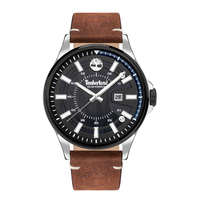 Black Solar Bayport Watch - Brown Strap By TIMBERLAND