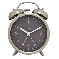 13.5 Aksel Brushed Silver Double Bell Analogue Alarm Clock By ACCTIM image