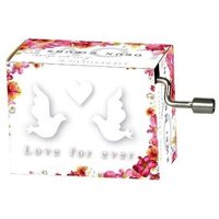Modern Designs Hand Crank Music Box- Classic Doves & Flowers (Wedding March) image