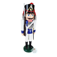 39cm White & Blue Soldier Nutcracker By Seiffener image