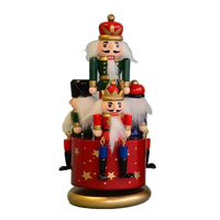 Nutcrackers Sitting on Present Christmas Music Box 20.5cm