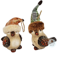 7.5cm Bird With Tartan Hat Hanging Decoration- Assorted Designs image