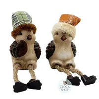 20cm Bird With Tartan Hat Shelf Sitter- Assorted Designs