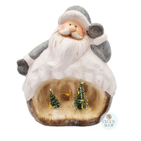 18.5cm Santa With Light-Up LED Christmas Trees image