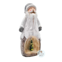 Santa with Light up LED Tree in His Belly 27.5cm