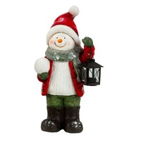 Snowman with Tealight Lantern 46.5cm