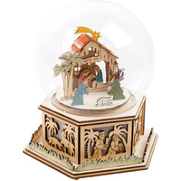 21cm Musical Snow Globe With LED & Nativity Scene (Silent Night) image