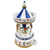 White Carousel Music Box With Horses (Love Story) image