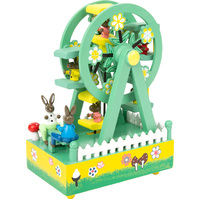 Green Ferris Wheel Music Box with Rabbits (Over The Rainbow) image