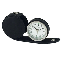 6cm Bolero Silver & Black Analogue Travel Alarm Clock By JACCARD image