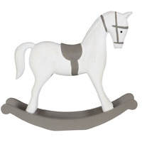 26cm White & Grey Rocking Horse Decoration image