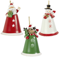 Bell with Figurine Christmas Tree Decoration 12cm